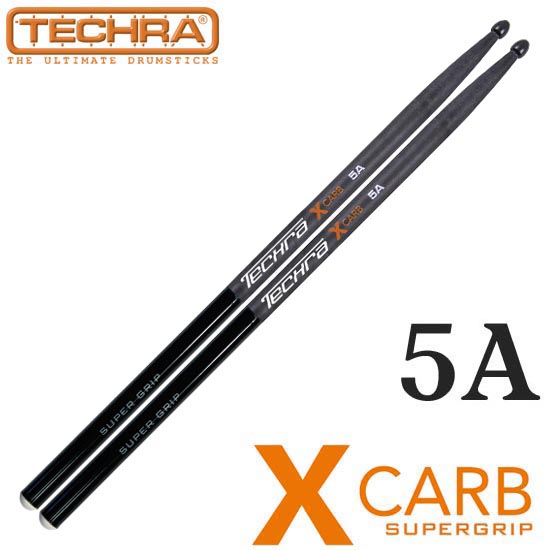 Techra X Carb Super Grip 5A 초강도 경량 드럼 스틱 (카본스틱)